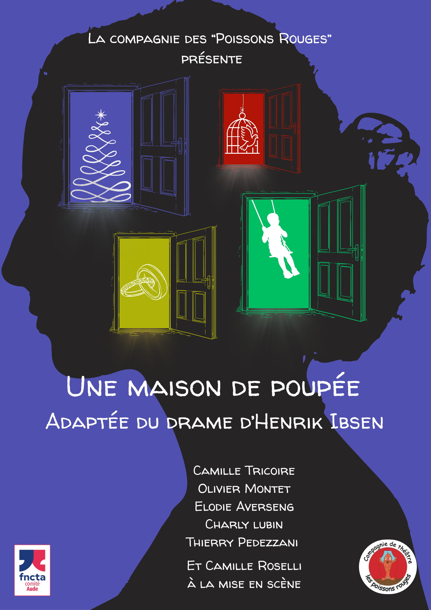Affiche maison de poupée poissons rouges
